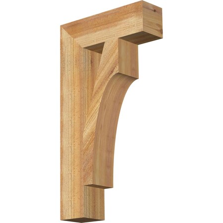 Ekena Millwork Westlake Block Rough Sawn Bracket, Western Red Cedar, 4"W x 14"D x 26"H BKT04X14X26WTL05RWR
